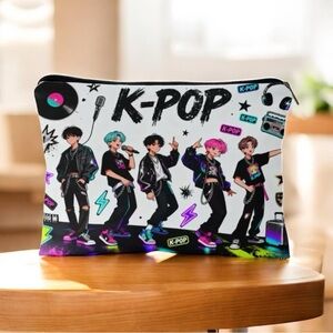 New K-Pop music band zippered cosmetic bag